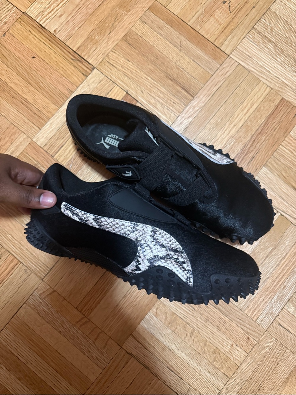 PUMA x Asap Rocky Mostro Black Pony Hair Sneakers with Snake-Print size 12